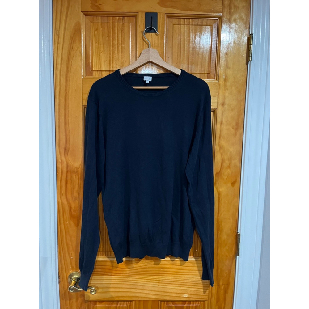 Men’s David Naman Black Cotton Pullover Closet Staple Classic Pullover Sweater